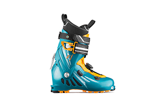 Ski,Boots,Isolated,On,White.,Yellow,Teal,Blue,Modern,Alpine